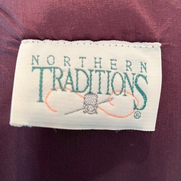 Northern Traditions Vintage Vest Purple Wavy Swirl Pattern Button Front Boho - Picture 3 of 8